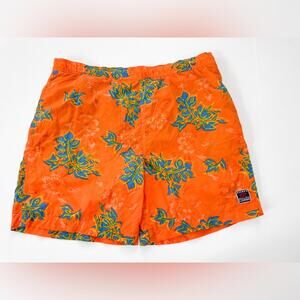 Ralph Lauren Chaps Swim Trunks L shorts Hawaiian Tropical Print Vintage